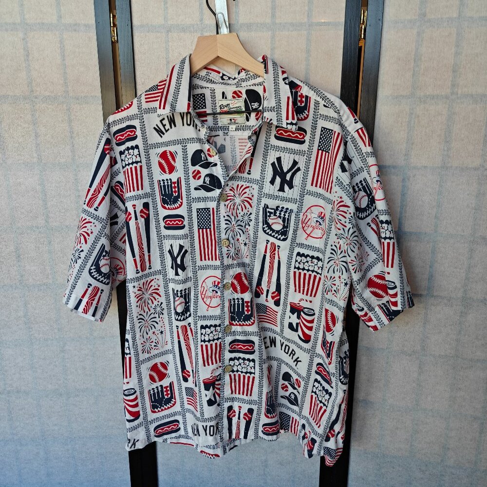 New York Yankees Reyn Spooner Americana Short Sleeve Button Up Shirt Official